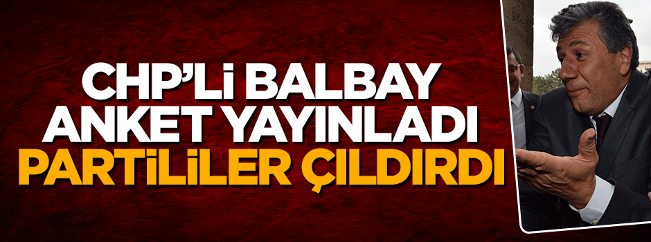 CHP'li vekil Mustafa Balbay anket açıkladı, partililer çıldırdı