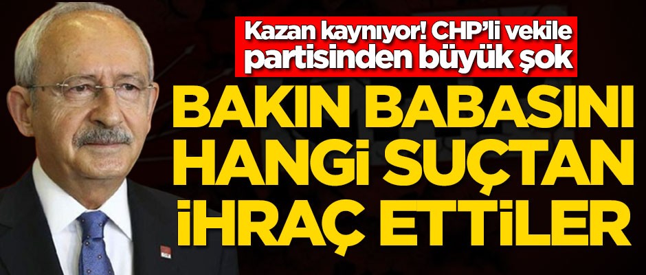 CHP'li vekile partisinden şok! Bakın babasını hangi suçtan ihraç ettiler