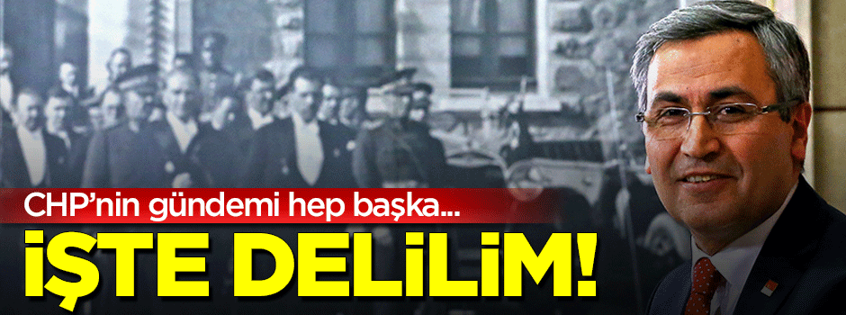 CHP’li Yılmaz M.Kemal posterinin önünde açıklama yaptı