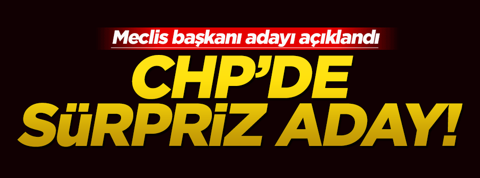 CHP'nin Meclis Başkan adayı belli oldu