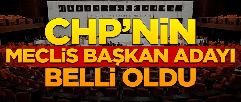 CHP'nin Meclis başkan adayı belli oldu