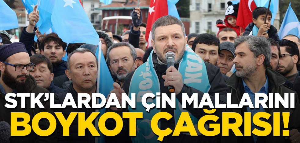 Çin İstanbul Başkonsolosluğu önünde zulme "dur" denildi! Çin mallarını boykot çağrısı
