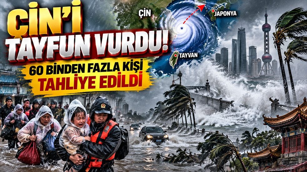 Çin’i tayfun vurdu! 60 binden fazla kişi tahliye edildi