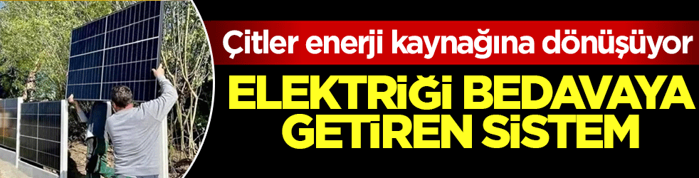 Çitler enerji kaynağına dönüşüyor! Faturayı unutturan yeni sistem