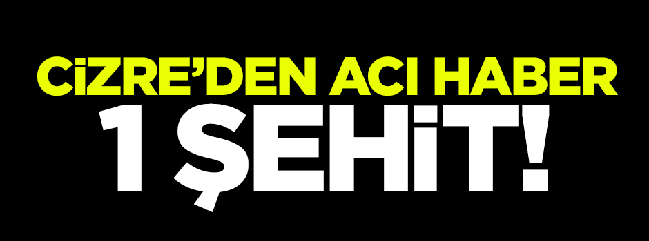 Cizre'de 1 uzman çavuş şehit oldu!