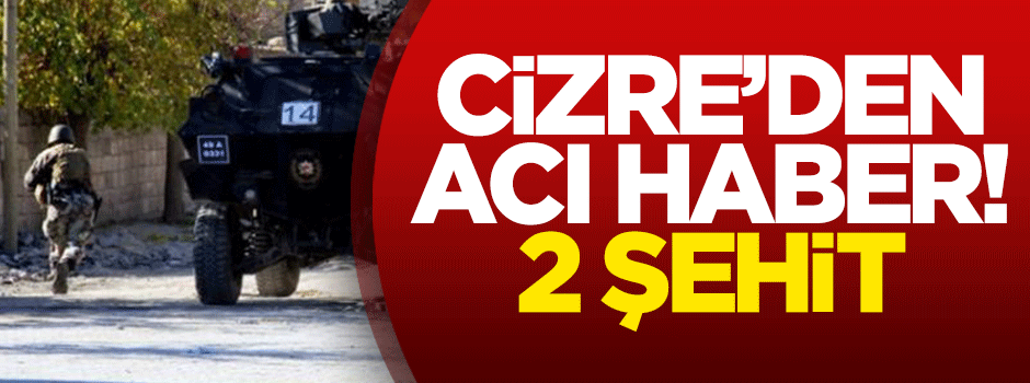 Cizre'den acı haber: 2 şehit