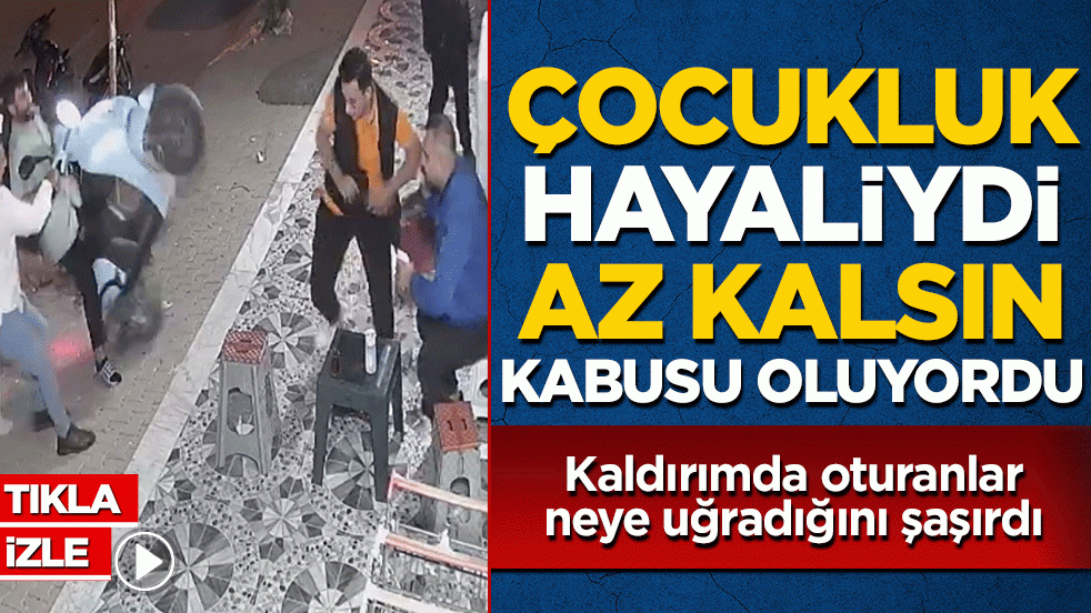 Çocukluk hayaliydi, az kalsın kabusu oluyordu: İlk kez direksiyona geçti, motosikleti havada döndürdü! Kaldırımda oturanlar neye uğradığını şaşırdı
