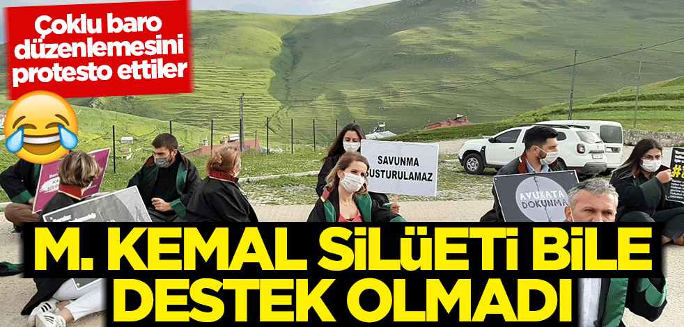 Çoklu baro düzenlemesini protesto eden avukatlara M. Kemal silüeti bile destek olmadı
