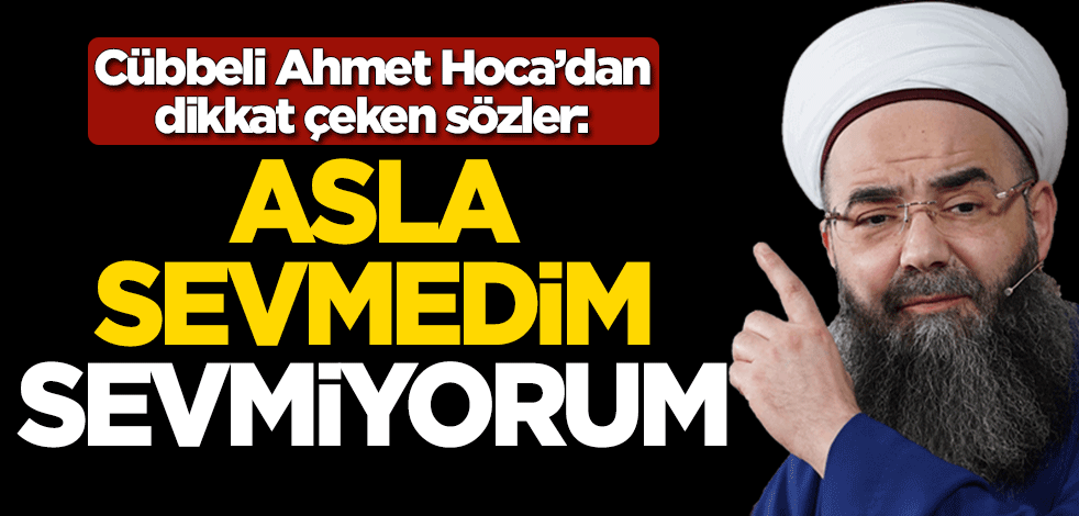 Cübbeli Ahmet Hoca'dan dikkat çeken sözler: Asla sevmedim ve sevmiyorum