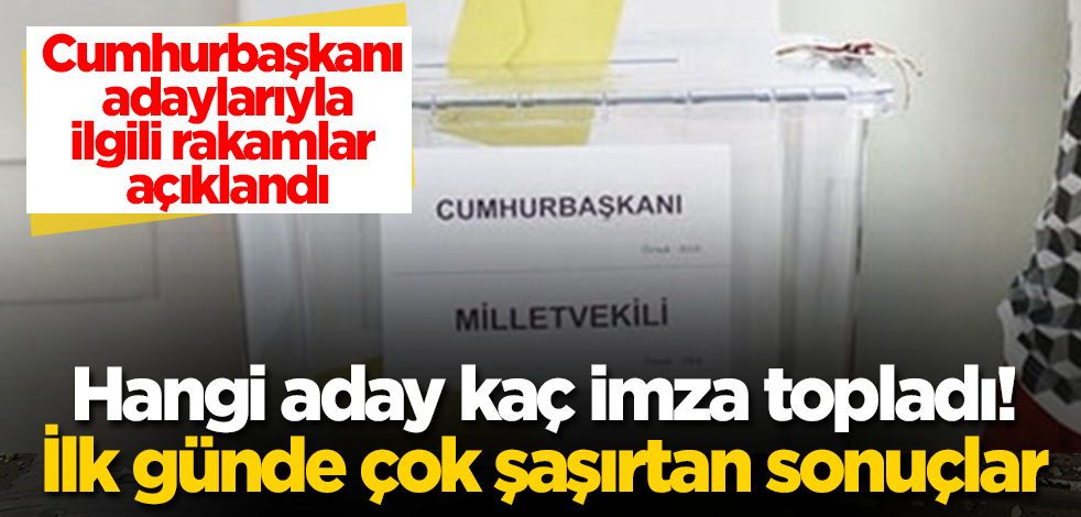 Cumhurbaşkanı adaylarıyla ilgili rakamlar açıklandı! Hangi aday kaç imza topladı! İlk günde çok şaşırtan sonuçlar