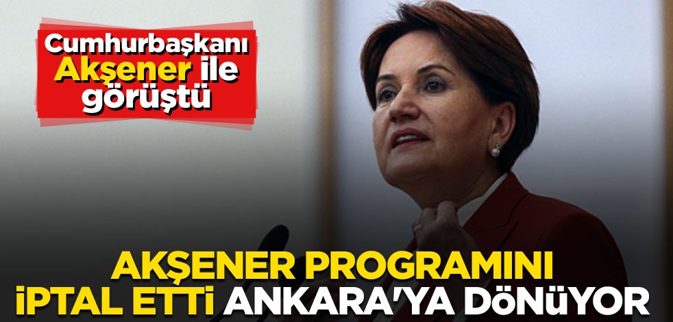 Cumhurbaşkanı, Akşener ile görüştü: Akşener programını iptal etti Ankara'ya dönüyor