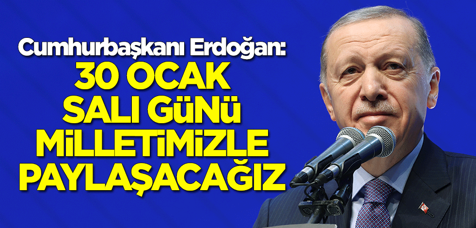 Cumhurbaşkanı Erdoğan: 30 Ocak salı günü milletimizle paylaşacağız