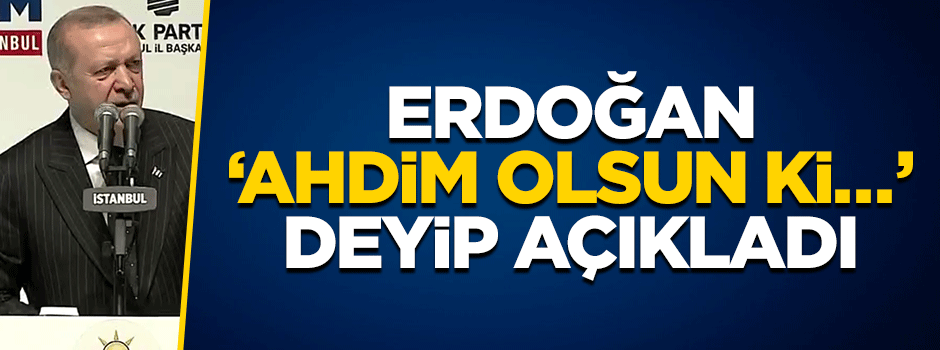 Cumhurbaşkanı Erdoğan 'Ahdim olsun ki...' deyip açıkladı
