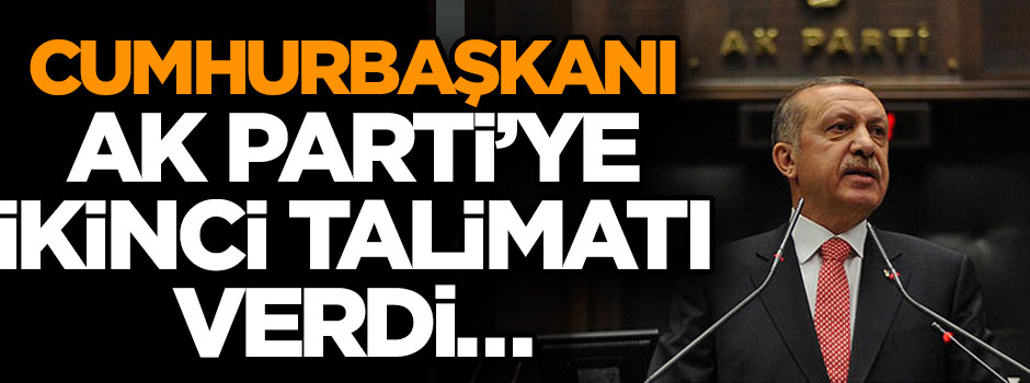 Cumhurbaşkanı Erdoğan AK Parti’ye ikinci talimatı verdi…
