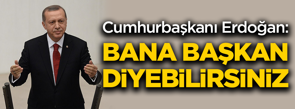 Cumhurbaşkanı Erdoğan: Bana Başkan diyebilirsiniz