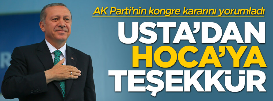 Cumhurbaşkanı Erdoğan Başbakan Davutoğlu'na teşekkür etti