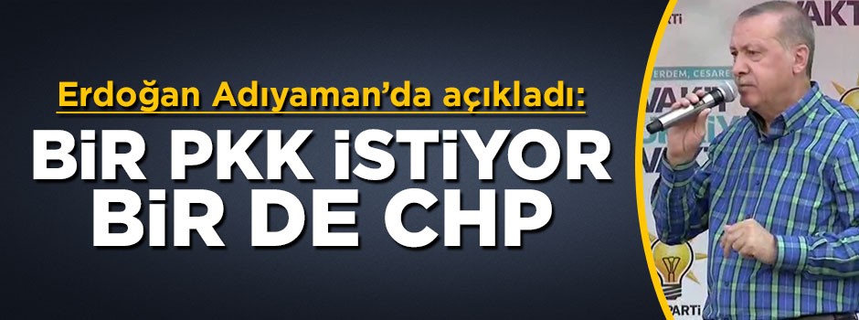 Cumhurbaşkanı Erdoğan: Bir PKK istiyor bir de CHP