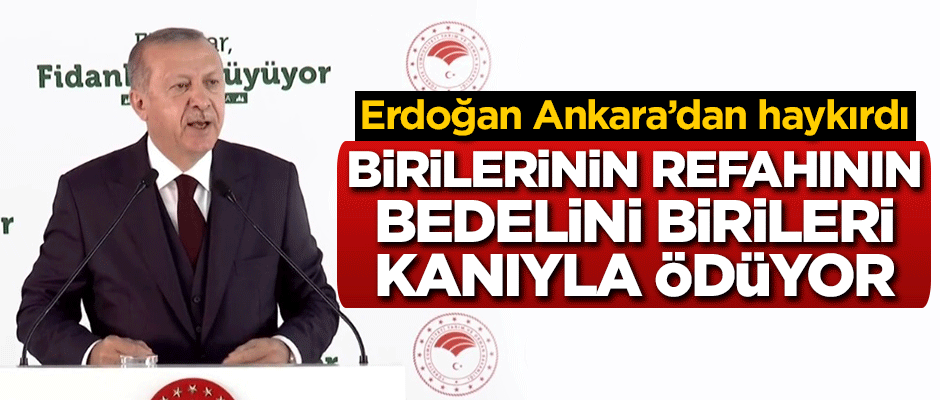 Cumhurbaşkanı Erdoğan: Birilerinin refahının bedelini birileri kanıyla ödüyor