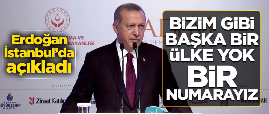 Cumhurbaşkanı Erdoğan: Bizim gibi başka bir ülke yok 1 numarayız