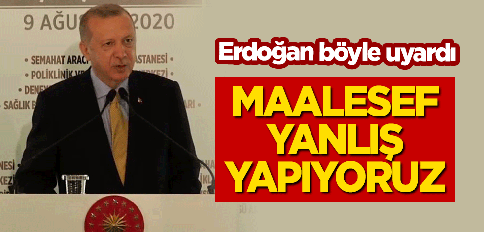 Cumhurbaşkanı Erdoğan böyle uyardı: Maalesef yanlış yapıyoruz