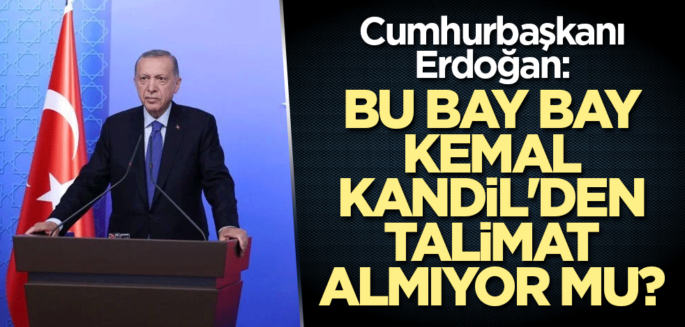 Cumhurbaşkanı Erdoğan: Bu Bay bay Kemal Kandil'den talimat almıyor mu?