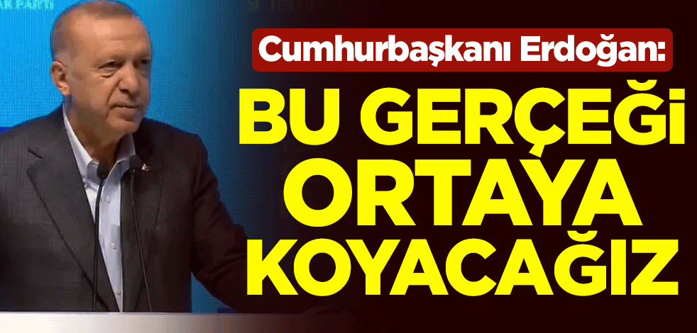 Cumhurbaşkanı Erdoğan: Bu gerçeği ortaya koyacağız