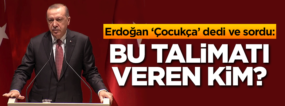 Cumhurbaşkanı Erdoğan: Bu talimatı veren kim?