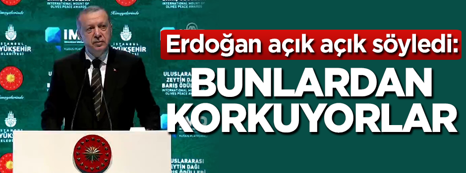 Cumhurbaşkanı Erdoğan: Bunlardan korkuyorlar