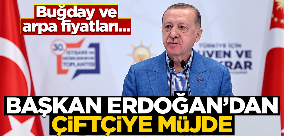 Cumhurbaşkanı Erdoğan çiftçilere müjdeyi verdi! Buğday ve arpa fiyatları...
