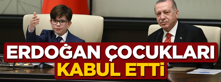 Cumhurbaşkanı Erdoğan çocukları kabul etti