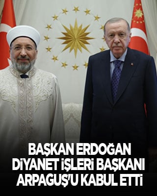 Cumhurbaşkanı Erdoğan, Diyanet İşleri Başkanı Arpaguş'u kabul etti