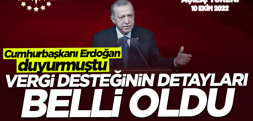 Cumhurbaşkanı Erdoğan duyurmuştu... Vergi desteğinin detayları belli oldu