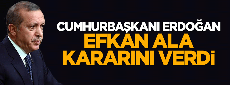 Cumhurbaşkanı Erdoğan Efkan Ala'nın istifa kararını kabul etti