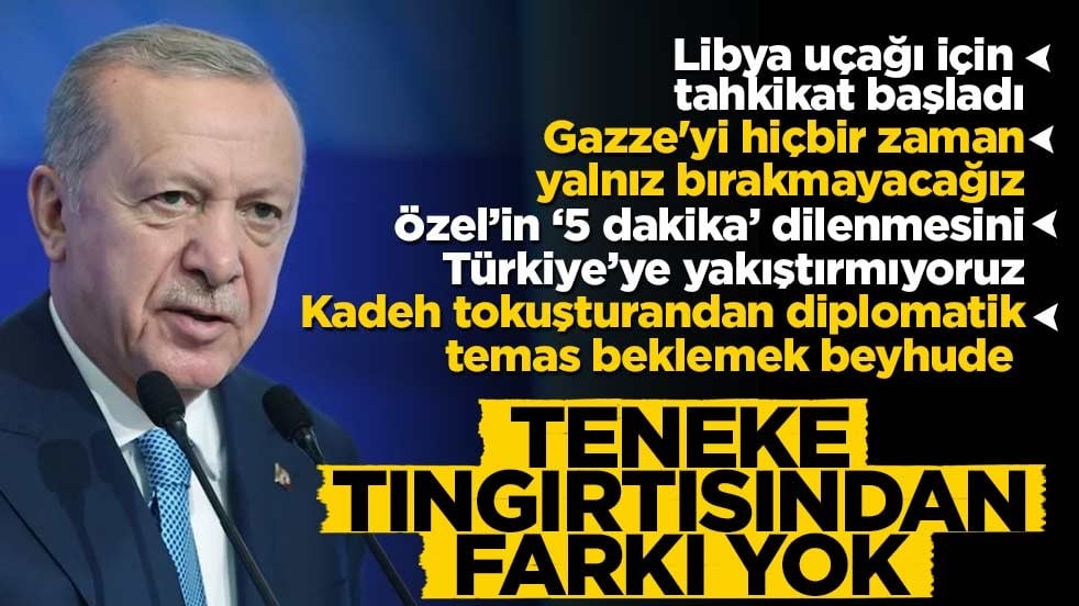 Cumhurbaşkanı Erdoğan: Filistinlilerin kanı elinde olanların hadsizliği teneke tıngırtısıdır!