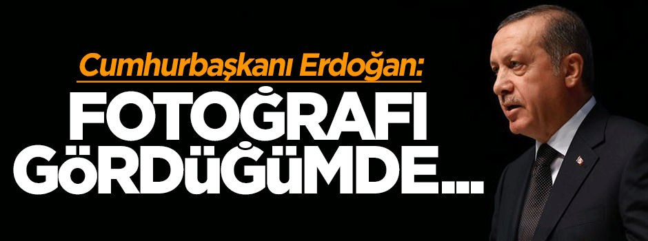 Cumhurbaşkanı Erdoğan: Fotoğrafı gördüğümde...