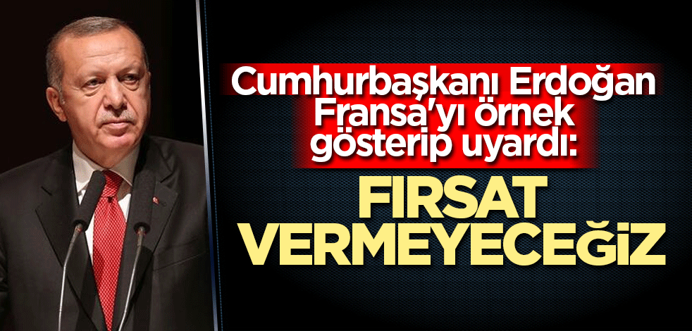 Cumhurbaşkanı Erdoğan Fransa'yı örnek gösterip uyardı: Fırsat vermeyeceğiz