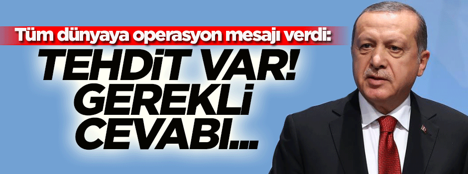 Cumhurbaşkanı Erdoğan: Gerekli cevabı vereceğiz!