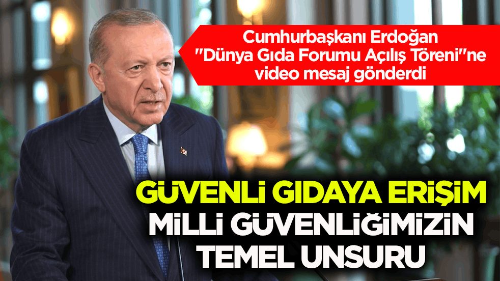 Cumhurbaşkanı Erdoğan: Güvenli gıdaya erişim milli güvenliğimizin temel unsuru