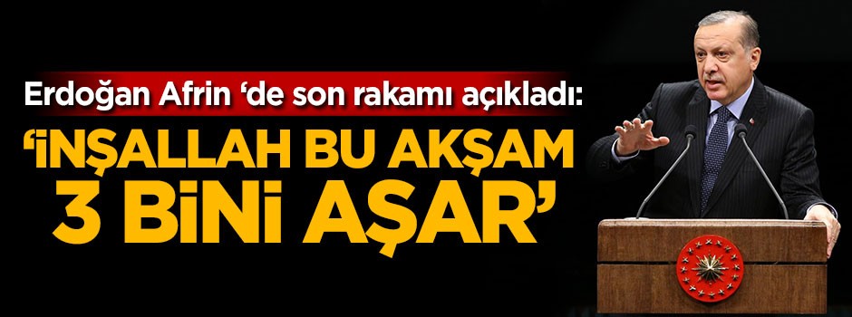 Cumhurbaşkanı Erdoğan: İnşallah bu akşam 3 bini aşar