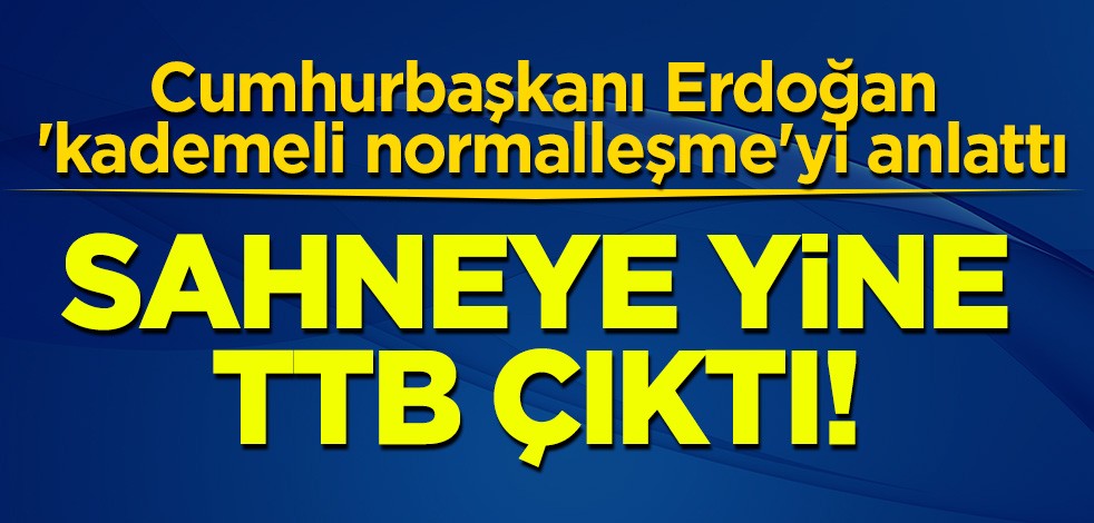 Cumhurbaşkanı Erdoğan 'kademeli normalleşme'yi anlattı: TTB yine sahneye çıktı!