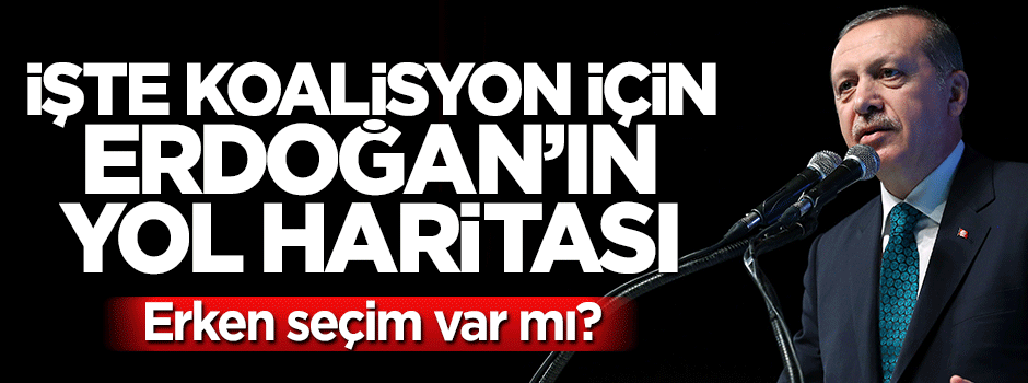 Cumhurbaşkanı Erdoğan, koalisyon için yol haritasını belirledi