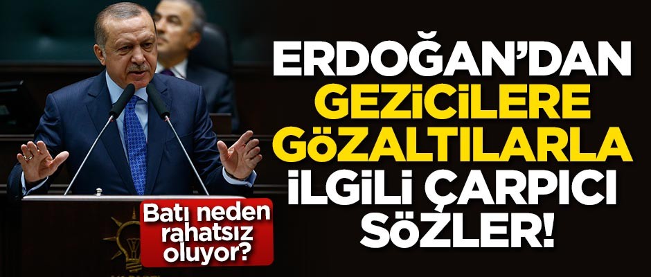 Cumhurbaşkanı Erdoğan'dan Gezicilere gözaltılarla ilgili çarpıcı sözler!