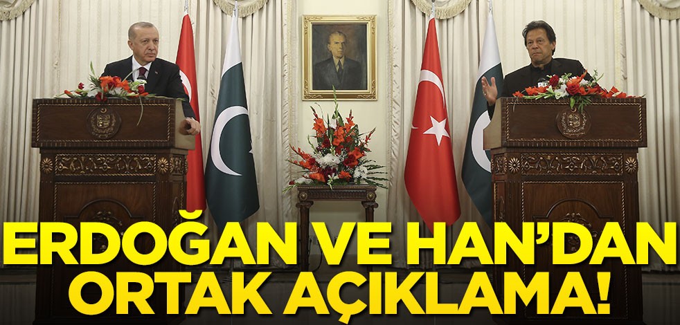 Cumhurbaşkanı Erdoğan ile İmran Han'dan ortak basın toplantısı