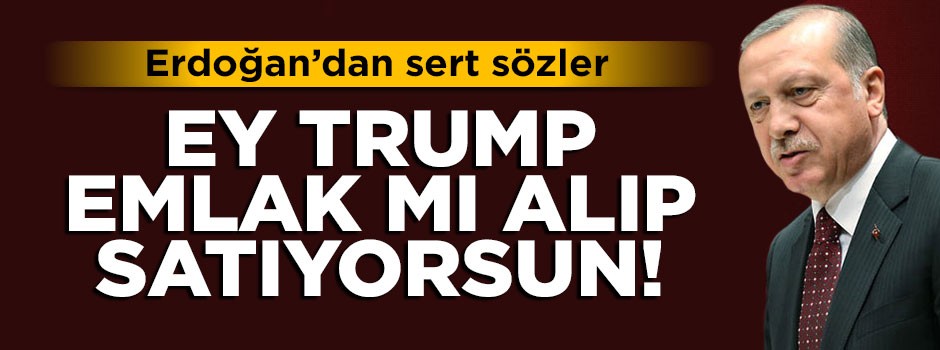 Cumhurbaşkanı Erdoğan'dan Trump'a sert sözler: Emlak mı alıp satıyorsun!