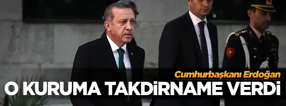 Cumhurbaşkanı Erdoğan MİT'e takdirname verdi