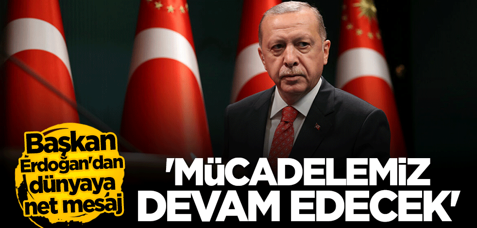 Cumhurbaşkanı Erdoğan: Mücadelemizi kararlılıkla sürdüreceğiz