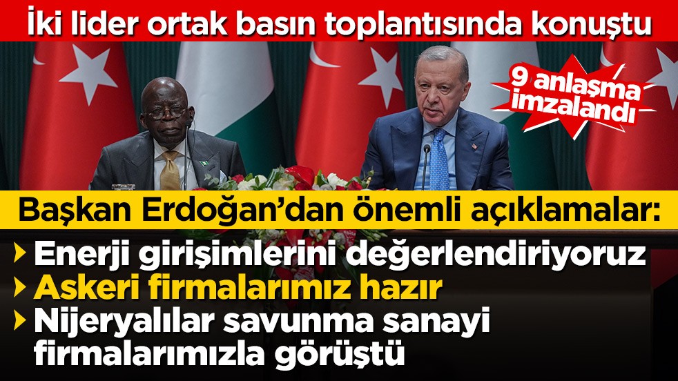 Cumhurbaşkanı Erdoğan: Nijerya'daki enerji girişimlerini değerlendiriyoruz