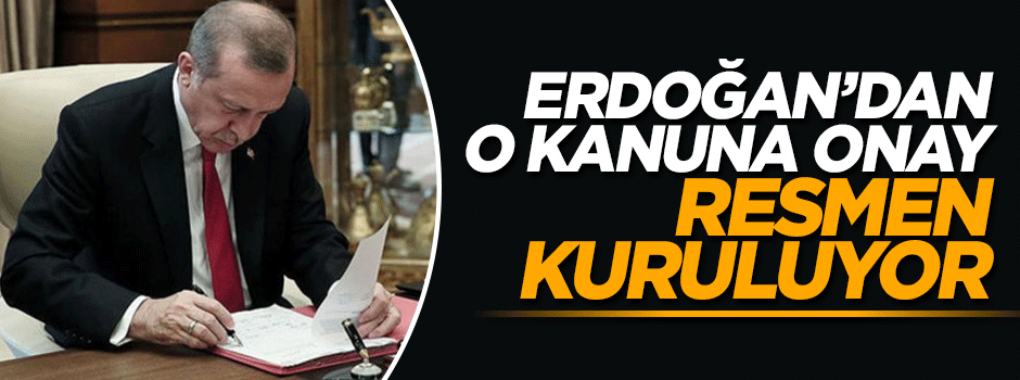 Cumhurbaşkanı Erdoğan onayladı, resmen kuruluyor
