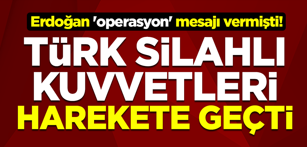 Cumhurbaşkanı Erdoğan 'operasyon' mesajı vermişti! Türk Silahlı Kuvvetleri harekete geçti