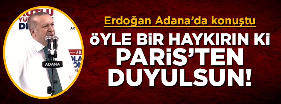 Cumhurbaşkanı Erdoğan: Öyle bir haykırın ki Paris'ten duyulsun